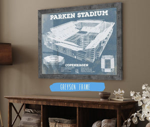 Cutler West Parken Stadium Copenhagen Football Vintage Soccer Print