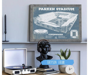 Cutler West Parken Stadium Copenhagen Football Vintage Soccer Print