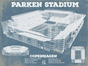 14" x 11" / Unframed Cutler West Parken Stadium Copenhagen Football Vintage Soccer Print