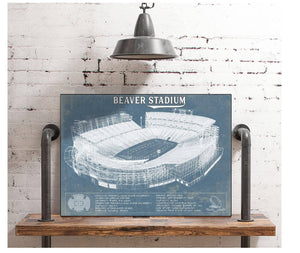 Cutler West Penn State Nittany Lions - Beaver Stadium Vintage Blueprint Wall Art