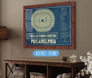 Cutler West Philadelphia 76ers Wells Fargo Center Vintage Basketball Blueprint NBA Print