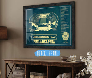 20" x 16" / Black Frame Cutler West Philadelphia Eagles Lincoln Financial Field - Vintage Football Print
