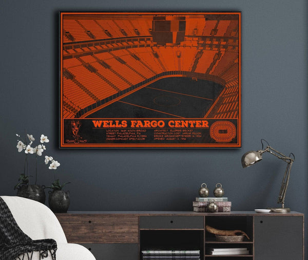Cutler West Philadelphia Flyers Wells Fargo Center Philadelphia Seating Chart Vintage Hockey Print