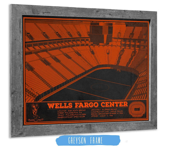 Cutler West Philadelphia Flyers Wells Fargo Center Philadelphia Seating Chart Vintage Hockey Print