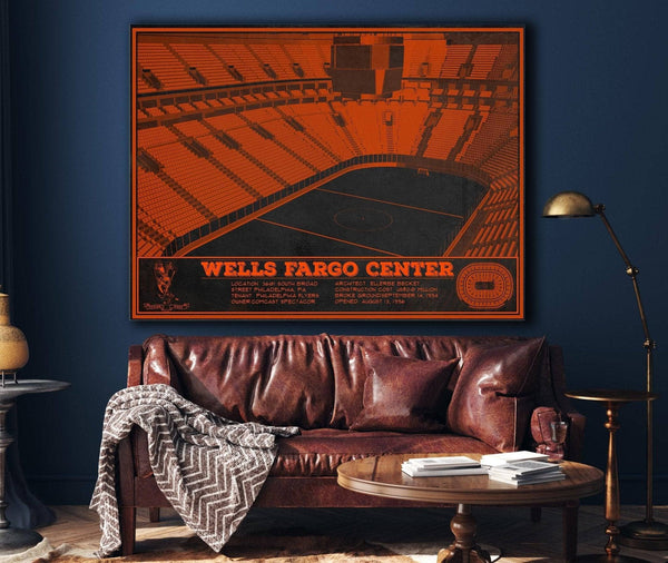 Cutler West Philadelphia Flyers Wells Fargo Center Philadelphia Seating Chart Vintage Hockey Print