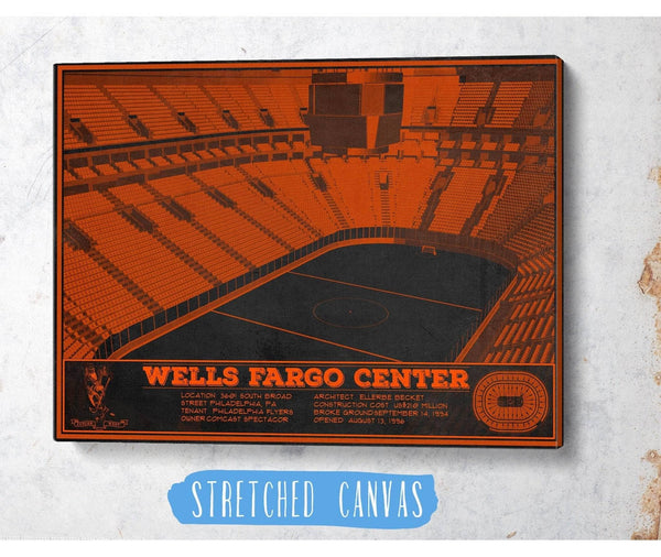 Cutler West Philadelphia Flyers Wells Fargo Center Philadelphia Seating Chart Vintage Hockey Print