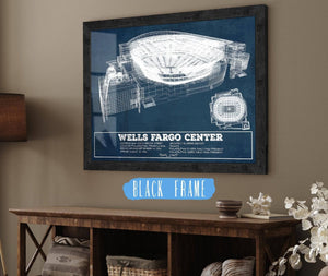 20" x 16" / Black Frame Cutler West Philadelphia Flyers Wells Fargo Center Philadelphia Seating Chart - Vintage Hockey Print