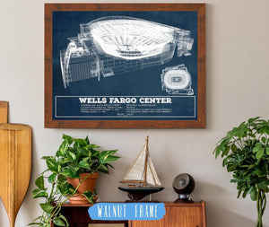 20" x 16" / Walnut Frame Cutler West Philadelphia Flyers Wells Fargo Center Philadelphia Seating Chart - Vintage Hockey Print