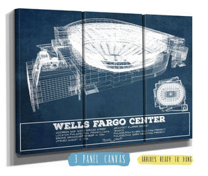 36" x 24" / 3 Panel Canvas Wrap Cutler West Philadelphia Flyers Wells Fargo Center Philadelphia Seating Chart - Vintage Hockey Print