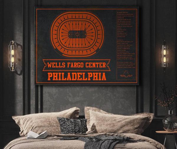 Cutler West Philadelphia Flyers Wells Fargo Center Philadelphia Seating Chart - Vintage Hockey Team Color Print