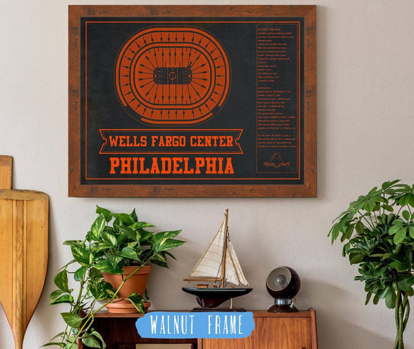 Cutler West Philadelphia Flyers Wells Fargo Center Philadelphia Seating Chart - Vintage Hockey Team Color Print