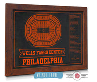 Cutler West 14" x 11" / Walnut Frame Philadelphia Flyers Wells Fargo Center Philadelphia Seating Chart - Vintage Hockey Team Color Print 944343983-TOP
