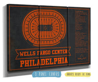 Cutler West 48" x 32" / 3 Panel Canvas Wrap Philadelphia Flyers Wells Fargo Center Philadelphia Seating Chart - Vintage Hockey Team Color Print 944343983-TOP-48"-x-32"80836