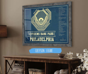 14" x 11" / Greyson Frame Cutler West Philadelphia Phillies - Citizens Bank Park Vintage Baseball Print