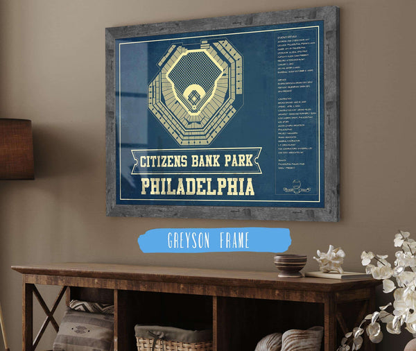 14" x 11" / Greyson Frame Cutler West Philadelphia Phillies - Citizens Bank Park Vintage Baseball Print