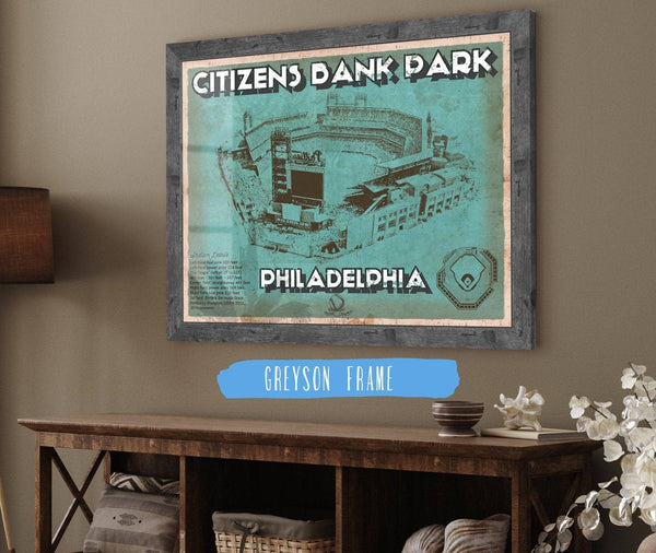 14" x 11" / Greyson Frame Cutler West Philadelphia Phillies - Citizens Bank Park - Vintage Baseball Print