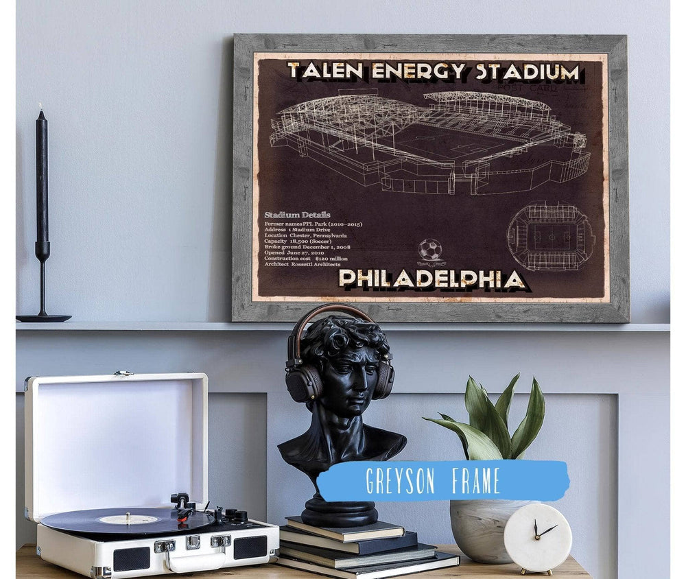 14" x 11" / Stretched Canvas Wrap Cutler West Philadelphia Union F.C. -  Vintage Talen Energy Stadium MLS Soccer Print
