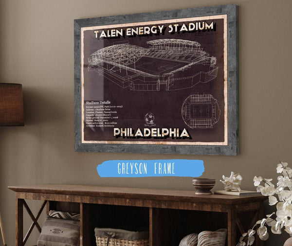 14" x 11" / Greyson Frame Cutler West Philadelphia Union F.C. -  Vintage Talen Energy Stadium MLS Soccer Print