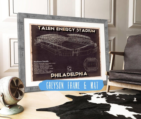 14" x 11" / Greyson Frame & Mat Cutler West Philadelphia Union F.C. -  Vintage Talen Energy Stadium MLS Soccer Print