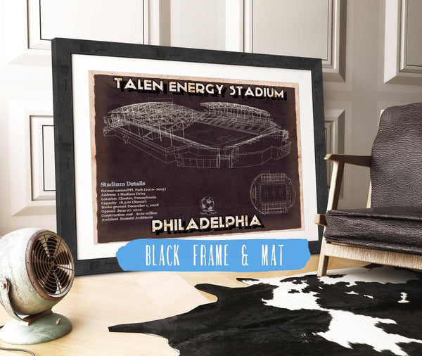 20" x 16" / Black Frame & Mat Cutler West Philadelphia Union F.C. -  Vintage Talen Energy Stadium MLS Soccer Print