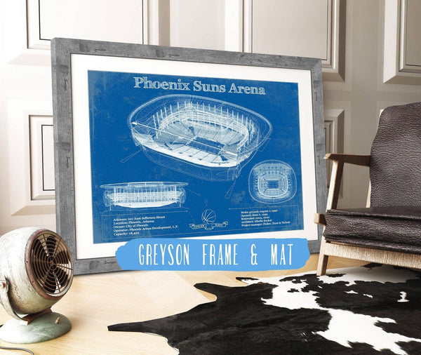 14" x 11" / Greyson Frame & Mat Cutler West Phoenix Suns - Vintage Phoenix Suns Arena NBA Print