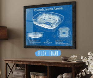 20" x 16" / Black Frame Cutler West Phoenix Suns - Vintage Phoenix Suns Arena NBA Print
