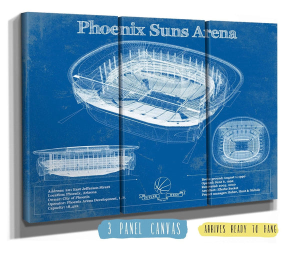36" x 24" / 3 Panel Canvas Wrap Cutler West Phoenix Suns - Vintage Phoenix Suns Arena NBA Print