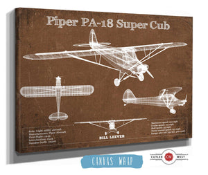 Cutler West Piper PA-18 Super Cub Original Blueprint Art