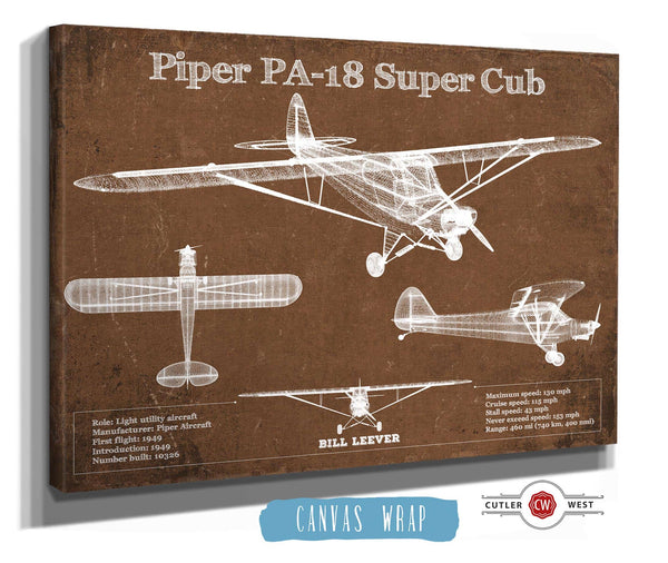 Cutler West Piper PA-18 Super Cub Original Blueprint Art