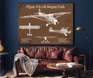Cutler West Piper PA-18 Super Cub Original Blueprint Art