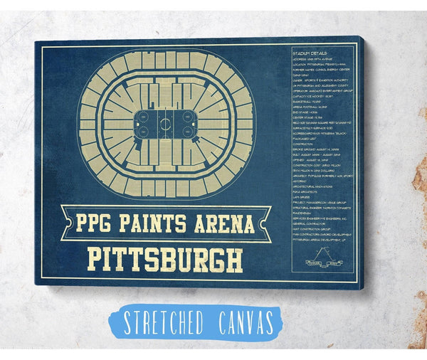 Cutler West Pittsburgh Penguins PPG Paints Arena Seating Chart - Vintage Hockey Print