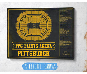 Cutler West Pittsburgh Penguins PPG Paints Arena Seating Chart - Vintage Hockey Team Color Print