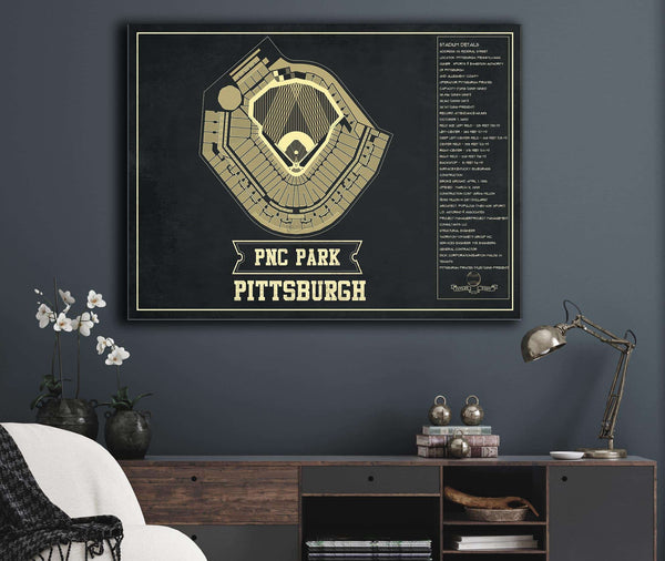 Cutler West Pittsburgh Pirates - PNC Park Vintage Seating Chart Baseball Print