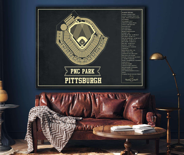 Cutler West Pittsburgh Pirates - PNC Park Vintage Seating Chart Baseball Print