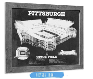 14" x 11" / Greyson Frame Cutler West Pittsburgh Steelers Stadium Art - Heinz Field - Vintage Football Print