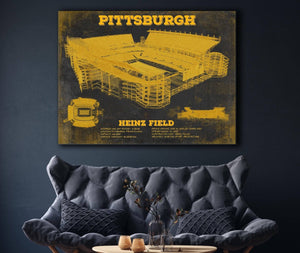 Cutler West Pittsburgh Steelers Stadium Art Team Color- Heinz Field - Vintage Football Print