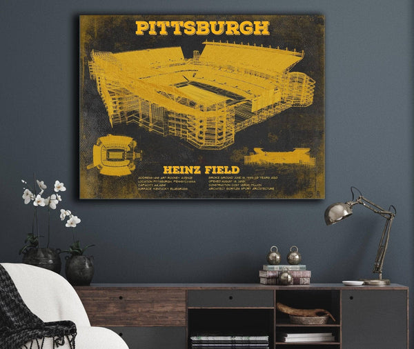 Cutler West Pittsburgh Steelers Stadium Art Team Color- Heinz Field - Vintage Football Print