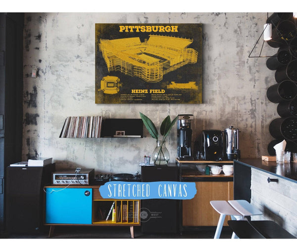 Cutler West Pittsburgh Steelers Stadium Art Team Color- Heinz Field - Vintage Football Print
