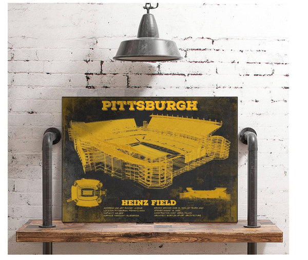 Cutler West Pittsburgh Steelers Stadium Art Team Color- Heinz Field - Vintage Football Print
