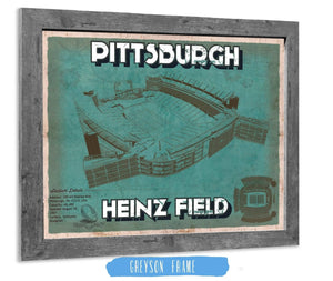 14" x 11" / Greyson Frame Cutler West Pittsburgh Steelers Stadium - Heinz Field - Vintage Football Print