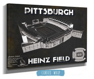 14" x 11" / Stretched Canvas Wrap Cutler West Pittsburgh Steelers Stadium Heinz Field - Vintage Football Print