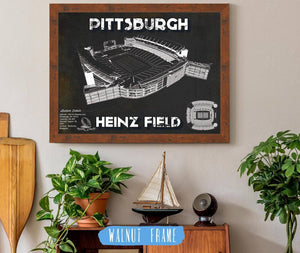 20" x 16" / Walnut Frame Cutler West Pittsburgh Steelers Stadium Heinz Field - Vintage Football Print