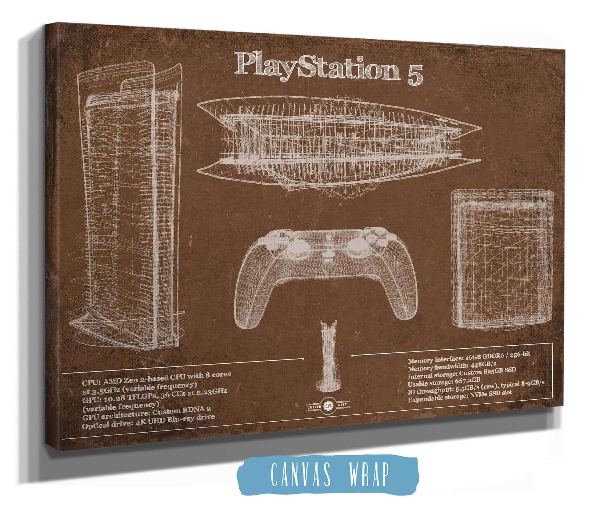 Afskedige kaldenavn tunge Playstation 5 Blueprint Original Wall Art