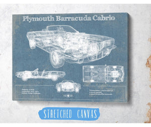 Cutler West Plymouth Barracuda Cabrio Blueprint Vintage Auto Print