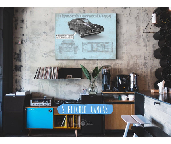 Cutler West Plymouth Barracuda Original Blueprint Art