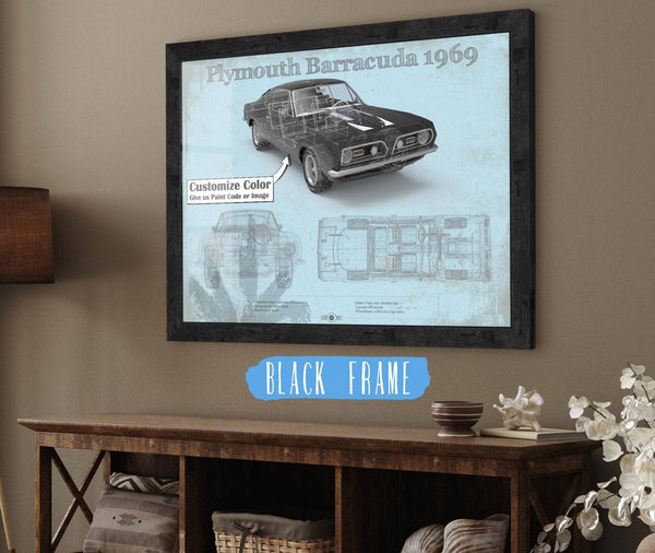 Cutler West Plymouth Barracuda Original Blueprint Art