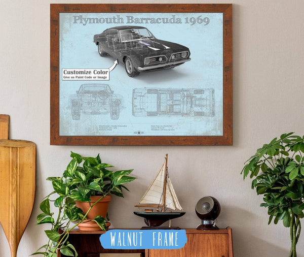 Cutler West Plymouth Barracuda Original Blueprint Art