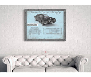 Cutler West Plymouth Barracuda Original Blueprint Art