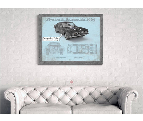 Cutler West Plymouth Barracuda Original Blueprint Art