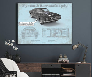 Cutler West Plymouth Barracuda Original Blueprint Art
